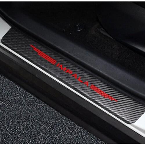 For Chevrolet IMPALA Carbon Fiber Decals Paster Anti Scratch Cover Car Door Sills Stickers Auto Door Threshold Guard Accessories