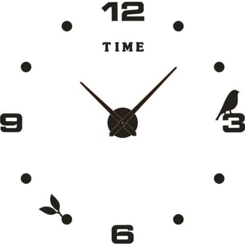 New Home Fashion Simple Large Diy Mirror Wall Clock Quartz Clock 3D Creative Wall Clock Wall Clocks Home Decor