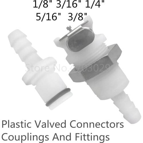 Plastic Valved Connectors Hose Barb Quick Connector Unidirectional Check valve assembly