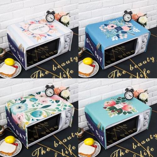 Nordic style Cotton and hemp flowers Microwave oven dust cover Cobertura para beterraba Cubierta de polvo para horno