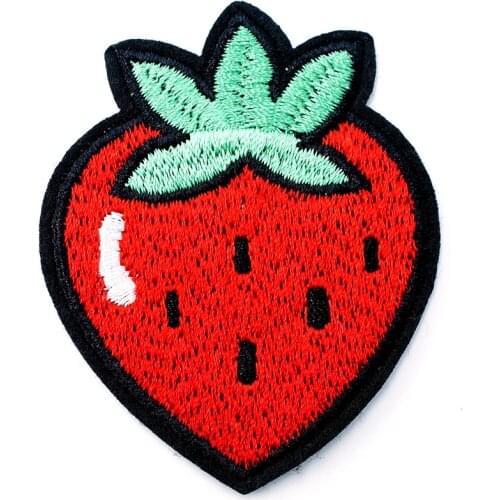 Strawberry Size:5.2x6.5cm Cartoon Badges Mend Decorate Patch Jeans Bag Hat Clothes Apparel Sewing Decoration Applique Patches