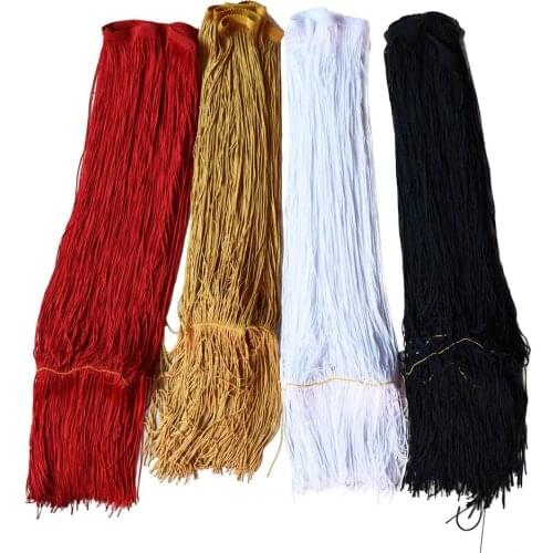 Retail 2 yards/lot Width 50cm Red Gold Black Lace Tassel Fringe Trim DIY Latin Dress Garment Curtain Decoration Accessories