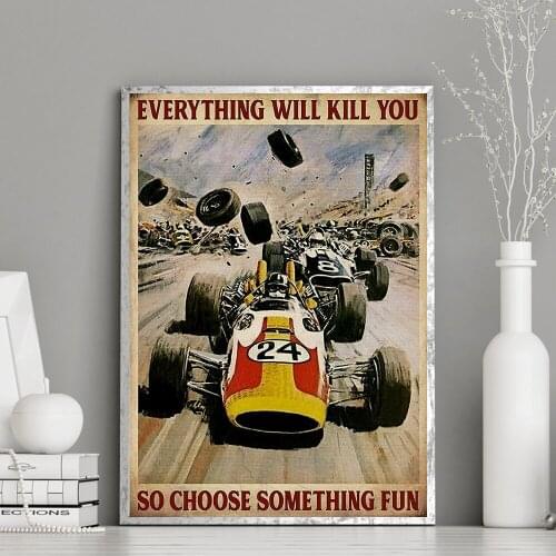 Nordic Poster Classic F1 Racing Art Wall Retro Picture Printable Canvas Painting Modern Home Living Room Decoration Frameless