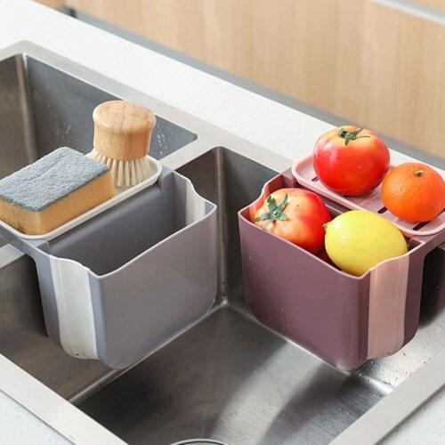 Sink Drain Basket Shelf Soap Sponge Drain Rack Kitchen Storage Suction Cup Faucet Organizer Kitchen Wash Sink Accessories