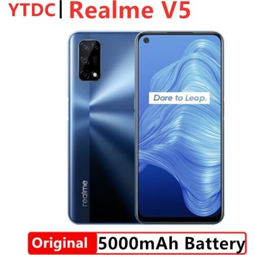 2020 New Realme V5 5G SmartPhone 5000mAh Battery 30W Dash Charger 6.5 inch 2400*1080 FHD+ Screen 20:9 Screen Main Camerea 4800MP