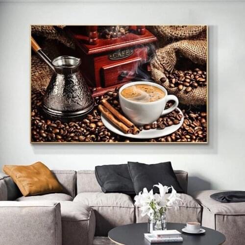 Modern Coffee Theme Wall Art Canvas Prints Posters And Prints Coffee Beans Canvas Paintings Wall Pictures For Living Room Cuadro