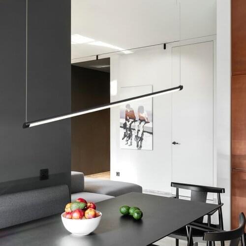 75CM 105CM Modern Bar Pendant Lights For Living Room Dining Room Gold/Black Acrylic Aluminum Body LED Ceiling Lamp Fixtures