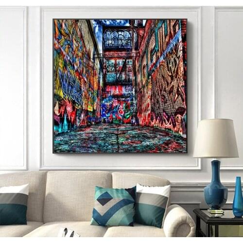Stereo Visual Art Colorful Graffiti Wall Street Art Canvas Painting Poster Living Room Decoration Wall Art Picture Frameless