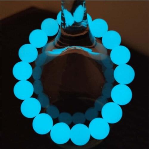6-12 mm Beads Luminous Bracelets Men Fluorescent Stone Night Light Jewelry Glow In The Dark Bracelet For Women Pulsera Bijoux