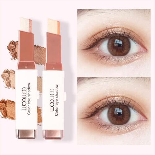 WODWOD Silky Color Changing Eyeshadow Bar 2 Colors Matte Shimmer Metalic Natural Waterproof Eye Make Up Beauty Glazed Cosmetics