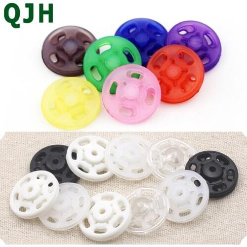 Fine 100pcs Round Candy Color Plastic Invisible Snap Buttons,Shirt&Overcoat Transparent Resin Button Sewing Accessories 7mm-21mm
