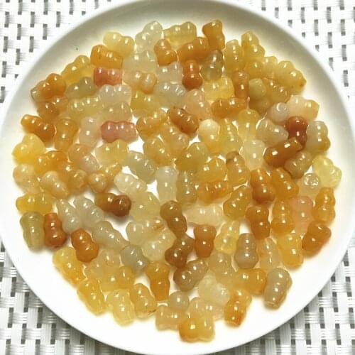 Old topaz Xinjiang topaz gourd parts jade bead DIY accessories Scattered bead Huanglong jade scattered beads