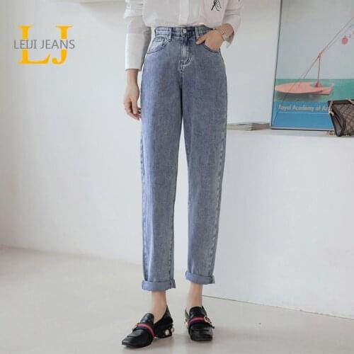 Leijijeans 2021 new style blue women jeans high waisted ladies jeans boyfriend jeans denims women harem jeans women denim pants