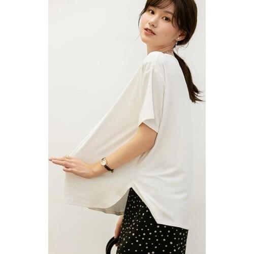 Womens Students Loose Summer T-Shirt Collar Tops One Size