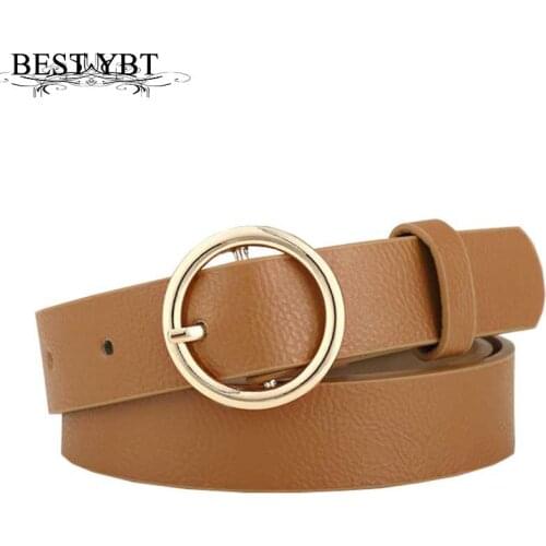 Best YBT Women Belt Hot Selling Alloy Round Pin Buckle Belt High Quality Women Business Affairs Casual Decoration Belt