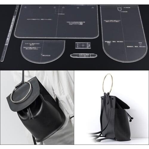 Dame Schulter Bag Backpack Design Model Mold Diy Manual Leather Edition Acryl Acryl Plate Model 18x25x13.5cm