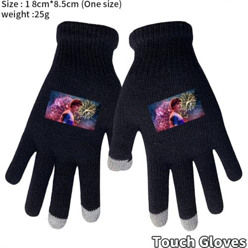 Stranger Things Winter Warm Touch Cosplay Screen Gloves Boys Girls Cute Capacitive Knitted Full Finger Mittens Cartoon Gift