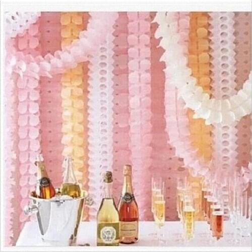 10pcs Wedding decoration Pink Princess Theme Paper Garland Puff Tissue Garden Birthday Party Suppliers Backdrop Hanging Decor