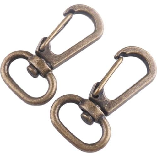 10 pcs Metal Swivel Trigger Bronze Lobster Clasps Clip Snap Hook Key Chain Ring Outdoor Lanyard Craft Bag Strap Belt Webbing
