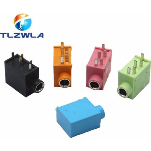 10Pcs PJ215 PJ-325 3.5mm Five colours Stereo Headphone Connector Adapter Power Plug Audio Video Jack Socket Plug