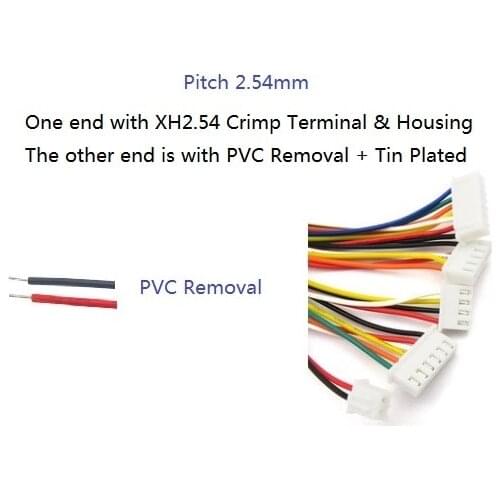 100 Sets XH2.54 JST 2.54 mm Pitch Top Entry 2 3 4 5 6 7 8 9 10 Pin Crimp 600 mm UL 1571 22 AWG Electronic Wire