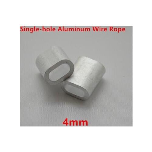 100PCS/lot 4mm Singlle-hole ellipse wire rope clamp rigging hardware Aluminum buckle furrules crimping sleeve oval clip