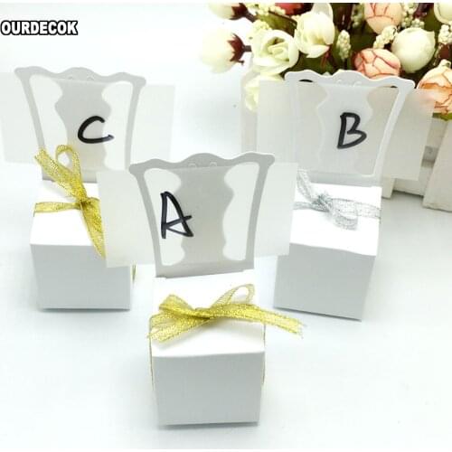 100pcs/lots Chair Shape Place Card Holder Wedding Candy Box Gift Favour Boxes Wedding Bonbonniere Event Party Supplies