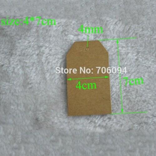 1000pcs 4*7cm DIY Blank Brown Hang Tag Gift tag,Party gift hang tag/lable ,custom logo size shape tag need extra cost