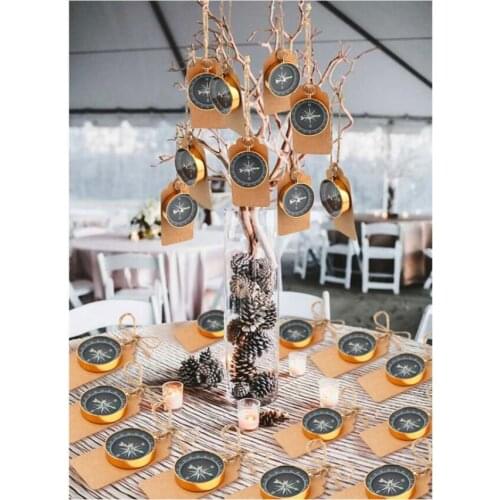 200 set Party Favors for Kids Birthday Compass Gift +Kraft Paper Tags Travel Themed Wedding Gifts Wedding Decoration