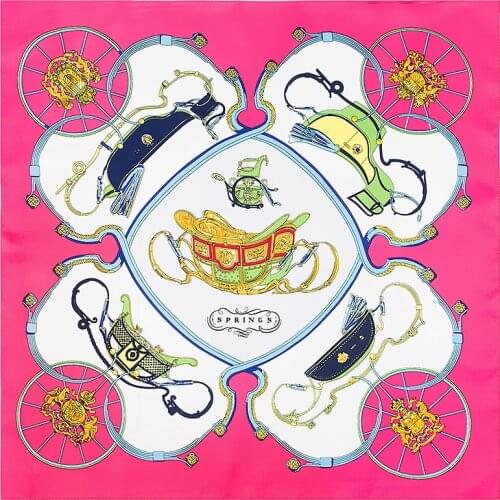 2021 New Letter Springs Brand Women Twill Silk Scarf Horse Pattern Headband Carriage Print Scarf Fashion Small Square Scarves