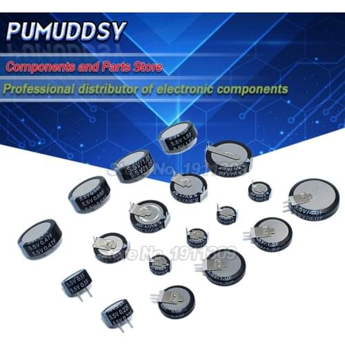 5.5V Super capacitor 0.1F 0.22F 0.33F 0.47F 1F 1.5F 4.0F V-type C-type H-type Button Farad capacitor