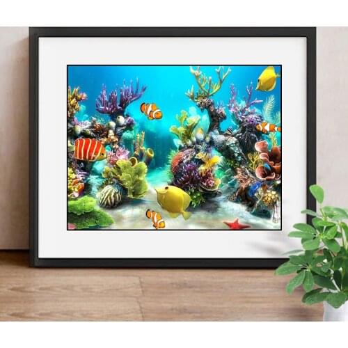 5D DIY Diamond Painting Seabed Scenic Full Square Rhinestone Picture Diamond Embroidery Cross Stitch Mosaic Home Decor
