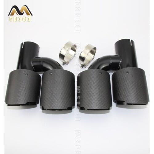 Car styling Modified exhaust pipe muffler tail throat 304 stainless steel and carbon fiber double outlet tail pipe