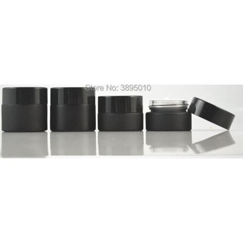 5g 10g black frosted glass cream jar with black lid,cosmetic jar,glass jar or cream container F1072