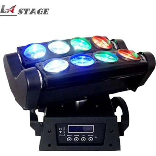 Free Shipping Led Beam Lights 8*10w Color Chaning Rgbw 4in1 Stage Lights Dj Disco Led Spider Moving Head Beam Lights
