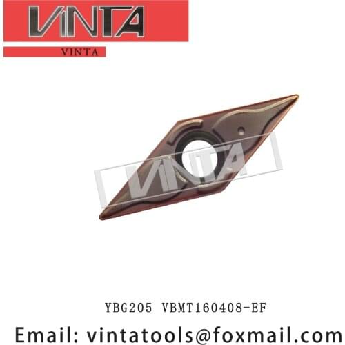 Free shipping high quality 10pcs/lots YBG205 VBMT160408-EF VBMT160404-EF cnc carbide turning inserts cutting blade tools
