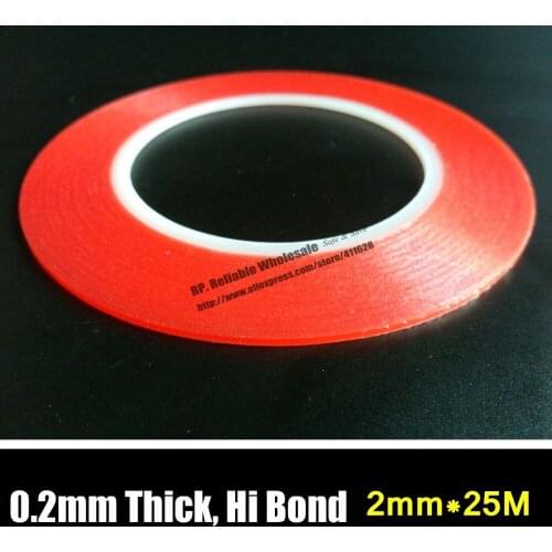 10x (0.2mm Thick) 2mm *25M Strong Clear Acrylic Adhesive Double Sided Tape, No Trace for Phone Display, Battery, Lens Assemble