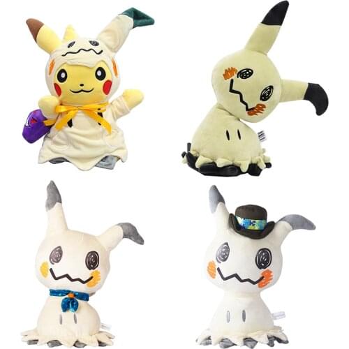 Kawaii Christmas Eve Mimikyu Plush Doll Pokemon Peluche Pikachu Stuffed Toys Cute Crooked Head Festival Gifts for Children Kids