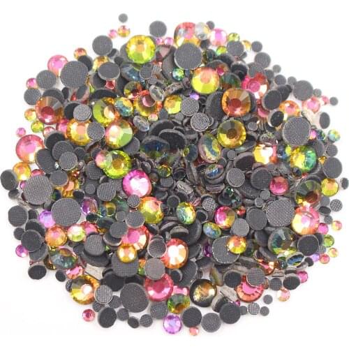 Hot Mix Size Rhinestones 2500pcs/lot 5 Sizes Mixed Bling-Bling Shine Crystals Strass Glue Back Hotfix Rhinestones For Clothes