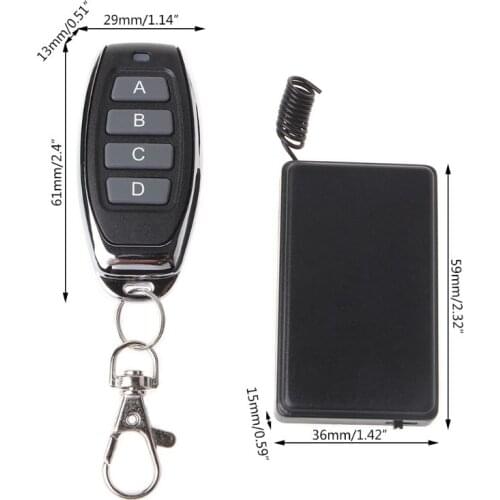 RF Wireless Relay Remote Control Receiver 4 Keys Channel Controller 433MHz