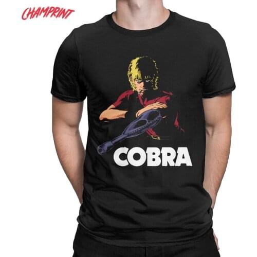 Space Adventure Cobra T Shirt Men 100% Cotton Funny T-Shirts Crew Neck Manga Anime Tee Shirt Short Sleeve Clothing Gift Idea