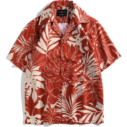 2021 New Summer Short Sleeve Button Up Shirt Men High Quality Beach Hawaiian Vacation Dress Shirts Vintage Clothes Hemden Herren