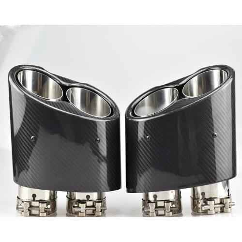SORMOR carbon fiber and silver stainless steel muffler exhaust tip for AUDI RS3 RS4 RS5 RS6 RS7