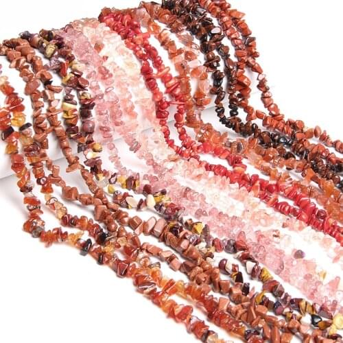 5-8 mm Irregular Freeform Chips Beads Natural Pink Quartz Red Agat Garnet Gravel Stone Beads For DIY Making Jewelry Home Decor