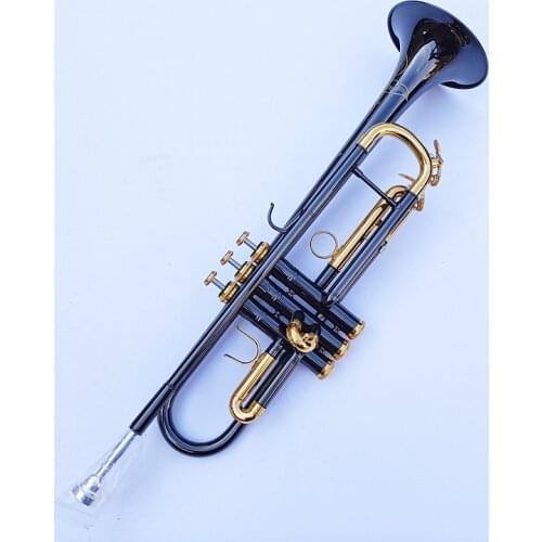 New Sell Professional Bb Trumpet Black Nickel Gold Plated Yellow Brass Instruments Bb Trumpete Popular Musical Inst