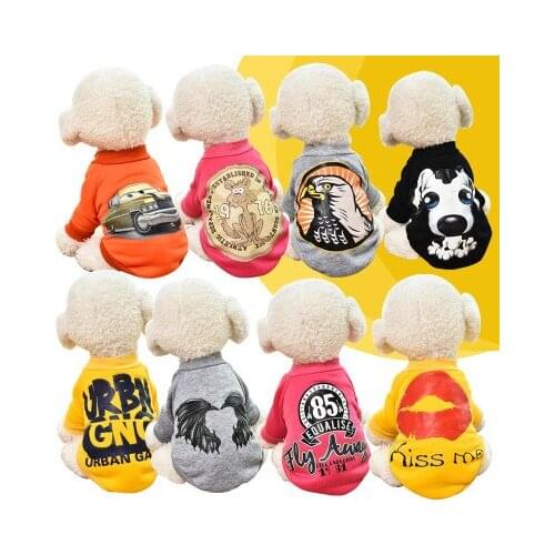 Dog Clothes Spring and Autumn Sweaters Teddy Bichon Small Dogs Cats Warm and Velvet Pet Clothing