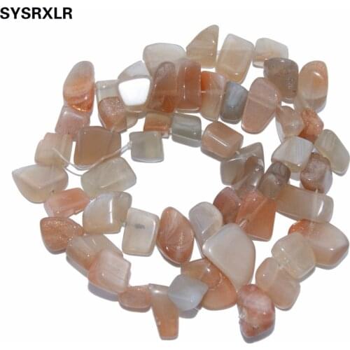 Wholesale Gravel Irregular Shape 6-12 MM Natural Orange Moonstone Beads For Jewelry Making DIY Bracelet Necklace Stand 15