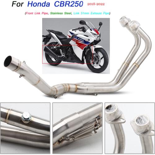 Motorcycle Stainless Steel Front Link Pipe Silp on 51mm Silencer System for Honda CBR250 2018 2019 2020
