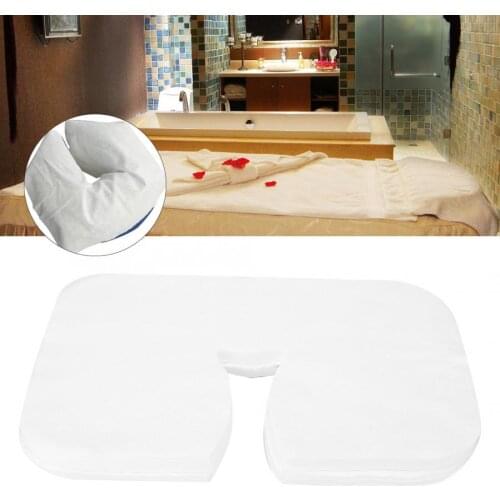 100pcs Disposable Beauty Salon SPA Headrest Pillow Cotton Cover Face Massage Cushion Cover Table Head Rest Cloth Makeup Supplies