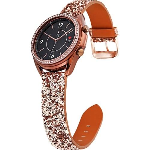 Samsung Galaxy Watch 3 41mm/42mm Watch Strap Leather Band for Galaxy Watch Active 2 Bling Replacement